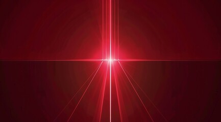 A flat vector background with a red gradient, featuring two light beams that meet in the center and blend into one bright color