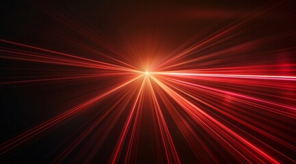 Wall Mural - a single red light ray, resembling an elegant line of energy or path on a dark background. the ray i