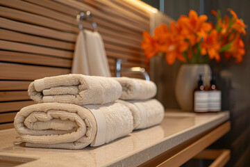 Wall Mural - spa still life with towels