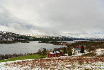 Wall Mural - northern norway:nature sceneries on the road from Trondheim to Saebo