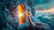 © volga - Mysterious key unlocking secret passage in a fantasy world