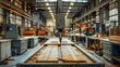 Carpenter uses modern machinery in a large workshop to craft wood. Concept Woodworking, Modern Machinery, Carpentry Workshop, Craftsmanship, Woodworking Tools
