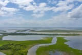 Fototapeta Natura - Aerial view of the Mobile Bay Delta