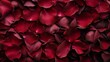 A background of sumptuous, deep red rose petals, densely layered, their velvety texture and rich color creating an ambiance of romance and luxury. 32k, full ultra hd, high resolution