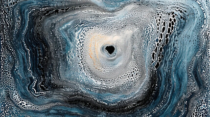 Minimalistic Abstraction Graphic Art Deep Blue and Black On Background
