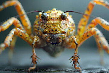 Detailed Frog-Like Pest Trap Luring Creature on Minimalist Background