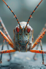 Wall Mural - Hyper-Detailed Macro Capture of a Pest Scouting Insect on an Isolated Background with Cinematic Photographic Style