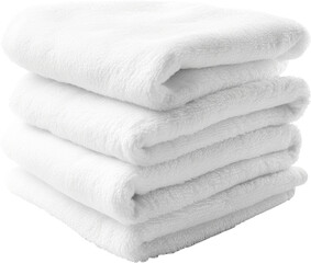 stack of white towels isolated on white or transparent background,transparency 