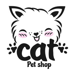 Poster - Modern cute kitten logo. Vector illustration