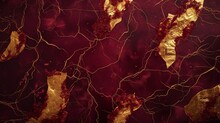 A Canvas Of Deep, Rich Burgundy, Overlaid With Delicate Veins Of Gold Leaf, Creating An Abstract Background That Evokes The Luxury And Depth Of A Fine Wine Or A Regal Tapestry.