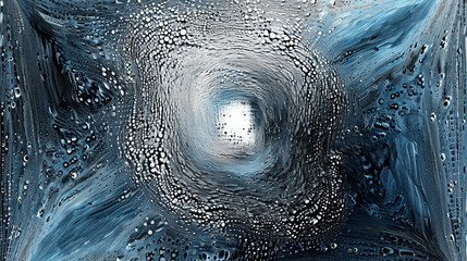 Minimalistic Abstraction Graphic Art Deep Blue and Black On Background