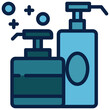shampoo soap bottle cleaning bathroom filled outline