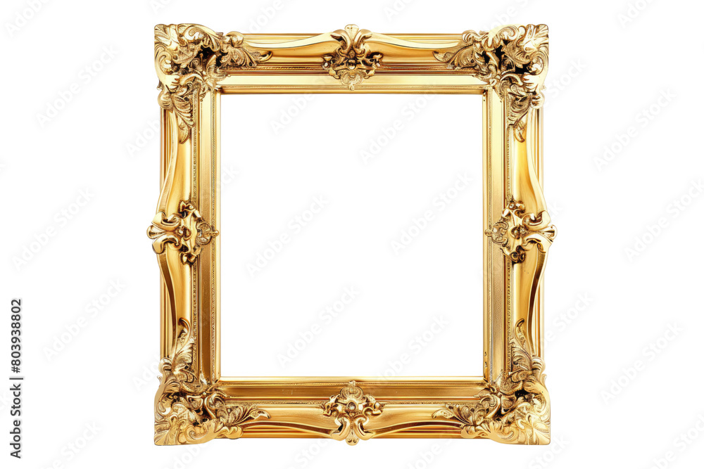 Wooden golden frame isolated on transparent background Stock Photo ...