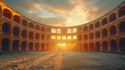 Majestic Amphitheater Interior with Classical Architecture