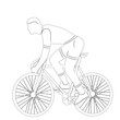 cyclist sketch on white background vector