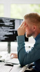Wall Mural - coder using computer at desk