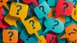 © Generative ART - Colorful Speech Bubbles With Question Marks Concept Illustration