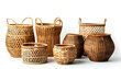 © Oleksiy - set of stylish rattan baskets on white background