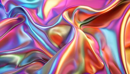 Canvas Print - a close up of a silky background in iridescent colors