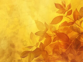 Wall Mural - Bright autumn leaves pattern in vibrant orange and yellow.