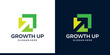 © Matteo_std - Modern Growth Up logo design. Arrow logo design graphic icon vector. Symbols for business, marketing, finance and management companies.