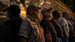 © iPhoto - Portrait shot of a group of veterans paying tribute to fallen soldier on Memorial Day.