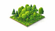 3d isometric view of a forest