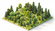 3d isometric view of a forest