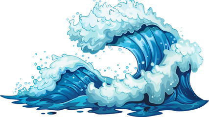 Wall Mural - cartoon illustration of big wave isolated on white background