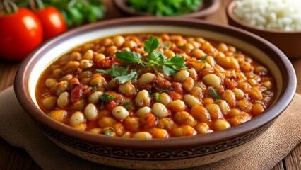 Canvas Print -  Delicious bean stew ready to warm your heart