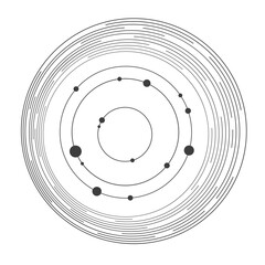 Wall Mural - abstract creative concept layout template. abstract solar system. circles and nodes. lines in circle