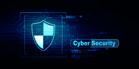 Wall Mural - 2d illustration abstract Cyber security
