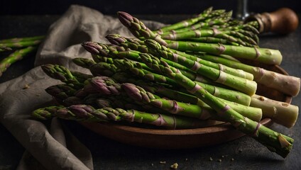 A bunch of fresh asparagus spears