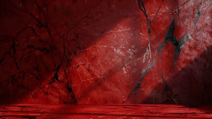 Wall Mural - red and black marble with shadows. abstract background for product presentation