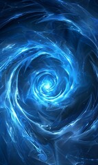 Wall Mural - abstract blue background with dynamic swirl or vortex, spiral and curve motion wallpaper, cosmic time warp