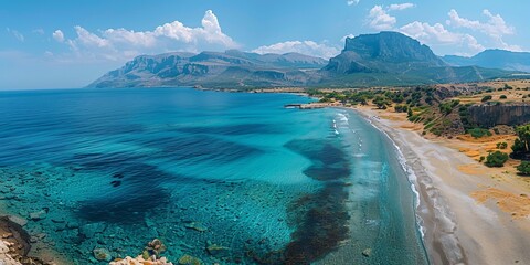 Canvas Print - Aerial Drone view of the Mizithres Beach