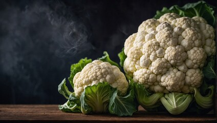 A fresh cauliflower head