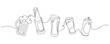© conartline - continuous line drawing of variety beer celebration decoration