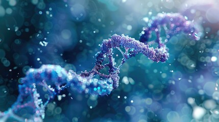 Leinwandbilder - The dynamic and complex concept of biological evolution through a representation of RNA (ribonucleic acid) sequences. Generative AI.