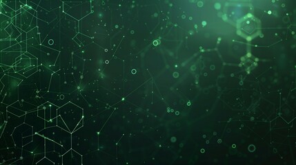 Wall Mural - abstract hexagon pattern green background, digital cyberspace and technology concept wallpaper, virtual surface backdrop