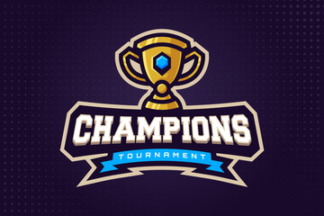 Wall Mural - Champions League E-sports or Sports Logo for Tournament and Championship