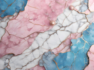  Blue and pink crackled marble background