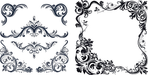 Leinwandbilder - Vintage calligraphic frames