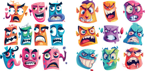 Aufkleber - Abstract old trendy mascots