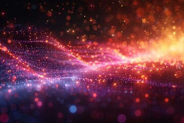 Wall Mural - dynamic and vivid, this image captures the essence of energetic flow in red and blue particles, symb