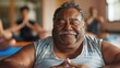 © Iuliia - senior man african american smiling practicing yoga