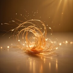 Wall Mural - Golden background with swirls and stars