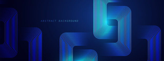 Abstract blue modern background with dynamic geometric shapes.