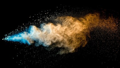Wall Mural - dynamic set of explosion isolated against a black background, captured