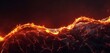 A panoramic display of a graph line made from glowing, molten lava flowing upwards against a solid, obsidian black background.